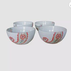 Table Tops Gallery Multi-Paisley 4 1/2 Inch Serving Bowl Ceramic Dishwasher Safe